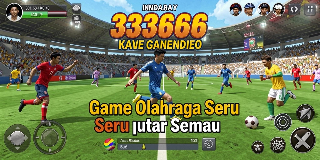 Tampilan gameplay <strong>333666</strong> menunjukkan aksi seru olahraga yang menantang.