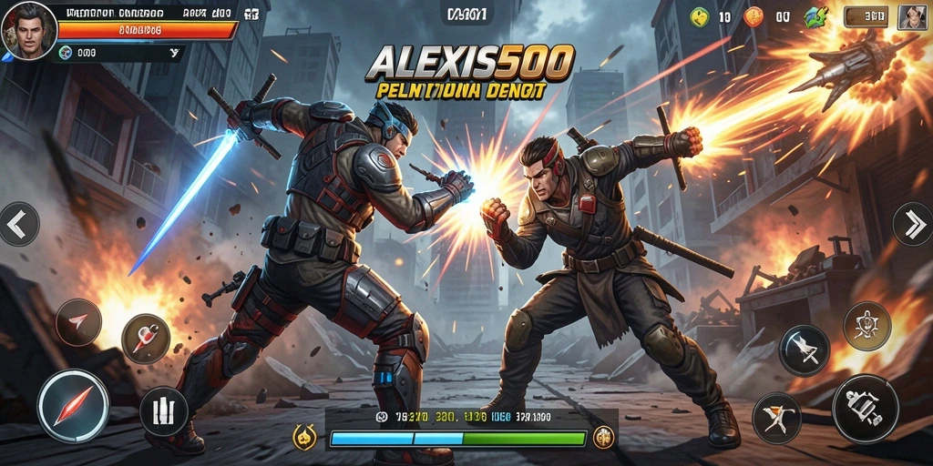 Tampilan aksi seru di dalam ALEXIS500 dengan grafik memukau.
