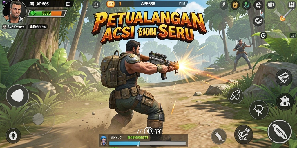 Tangkapan layar permainan AP686 menampilkan aksi seru dalam TPS.