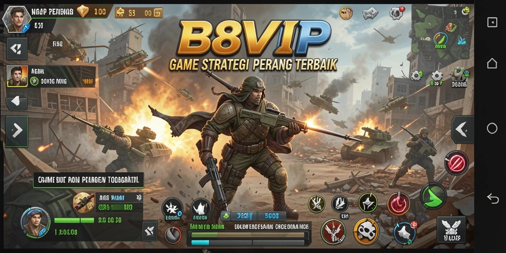 Tampilan gameplay B8VIP yang menunjukkan aksi pertempuran strategis.
