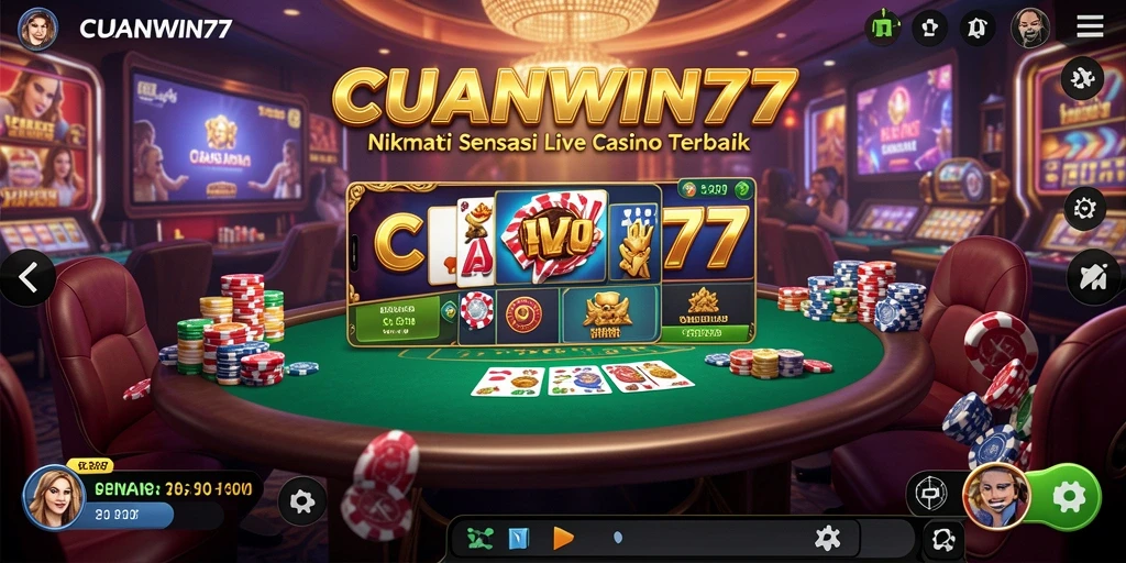 Screenshot CUANWIN77 menunjukkan gameplay Live Casino yang menarik dan interaktif.