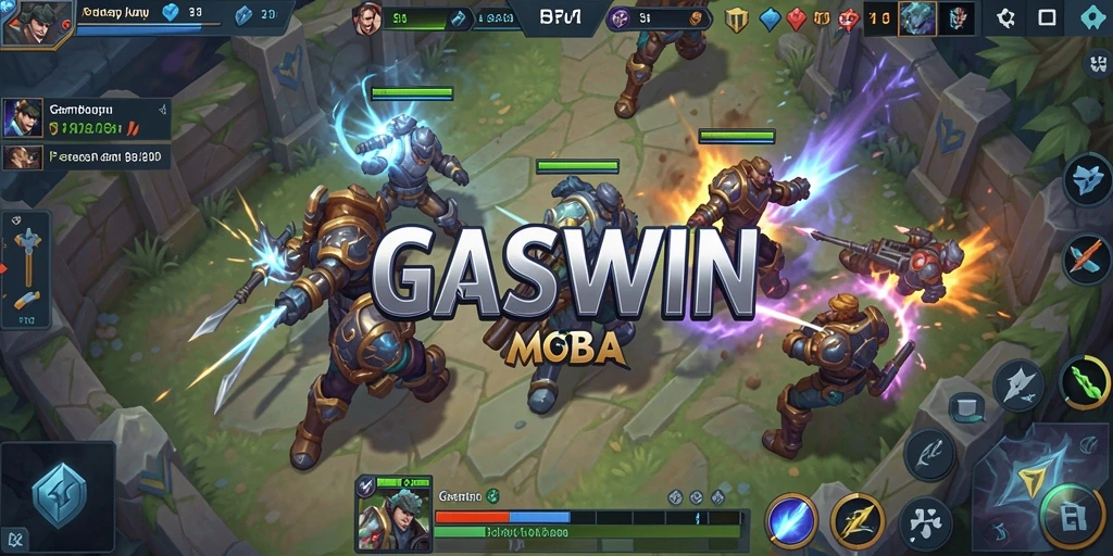Tampilan gameplay seru dalam pertempuran MOBA