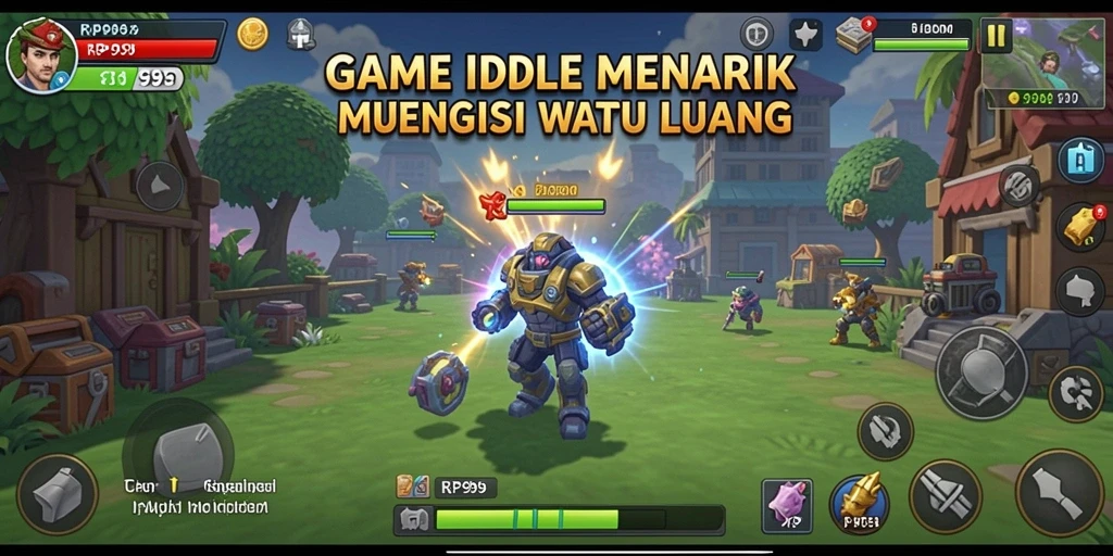 Screenshot gameplay RP99 menampilkan mekanisme idle yang menghibur.