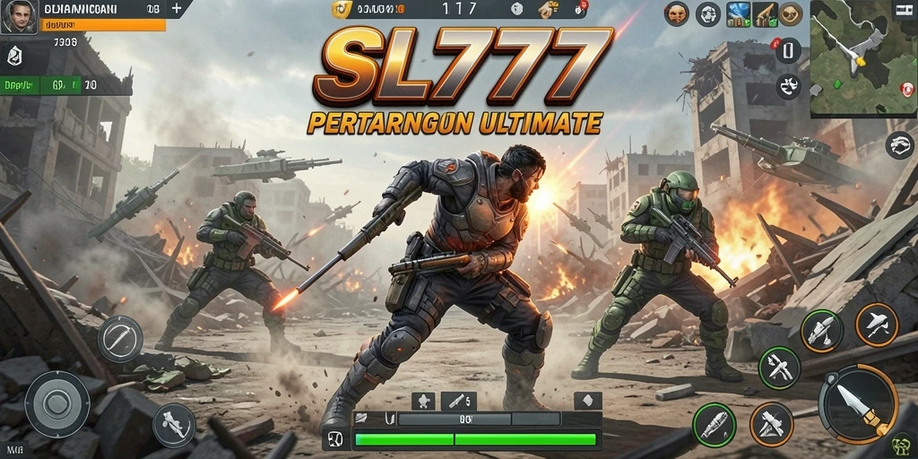 Tangkapan layar SL777 menunjukkan aksi seru di medan pertempuran Battle Royale.