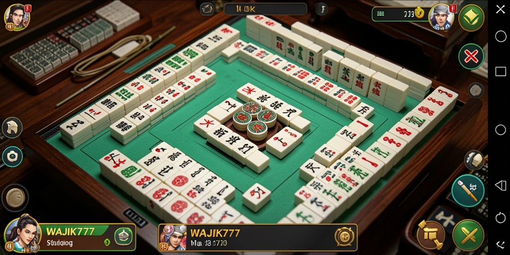 Gameplay menarik dari WAJIK777 yang menampilkan papan Mahjong.